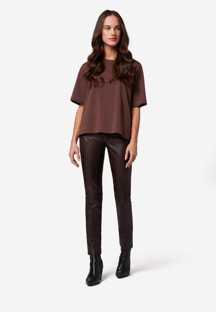 Ladies leather pants Dorin, brown in 6 colors, Bild 2