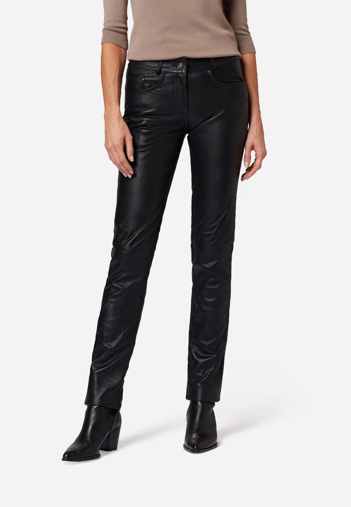 Ladies leather pants Dorin, black in 6 colors, Bild 1