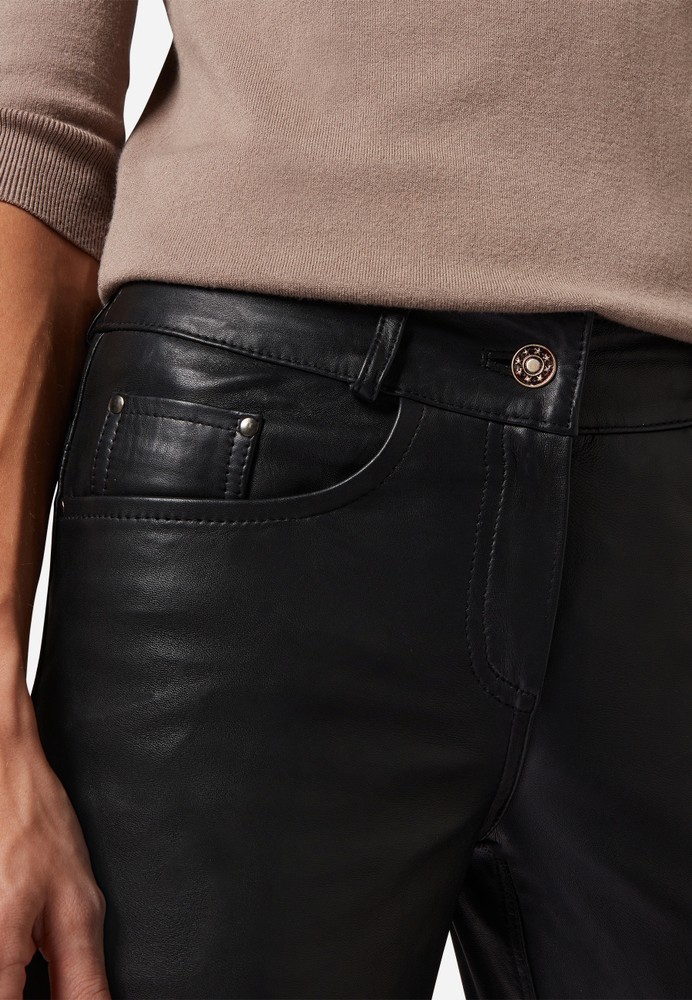 Ladies leather pants Dorin, black in 6 colors, Bild 5