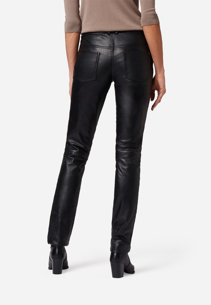 Ladies leather pants Dorin, black in 6 colors, Bild 3