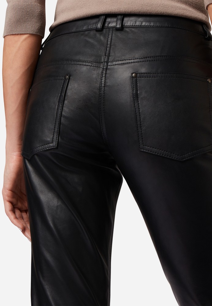 Ladies leather pants Dorin, black in 6 colors, Bild 4