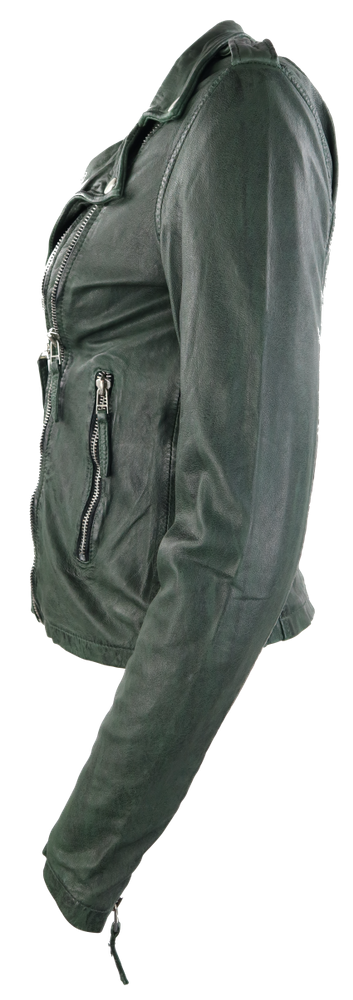 Damen-Lederjacke Foxy, Olive Grün in 12 Farben, Bild 2