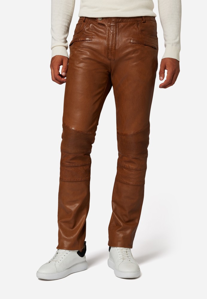 Men's leather pants Franklin, Cognac Brown in 3 colors, Bild 1