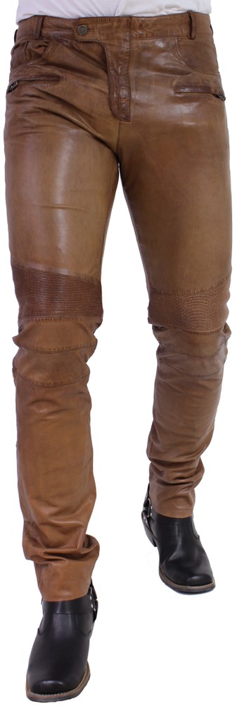 Men's leather pants Franklin, Cognac Brown in 3 colors, Bild 2
