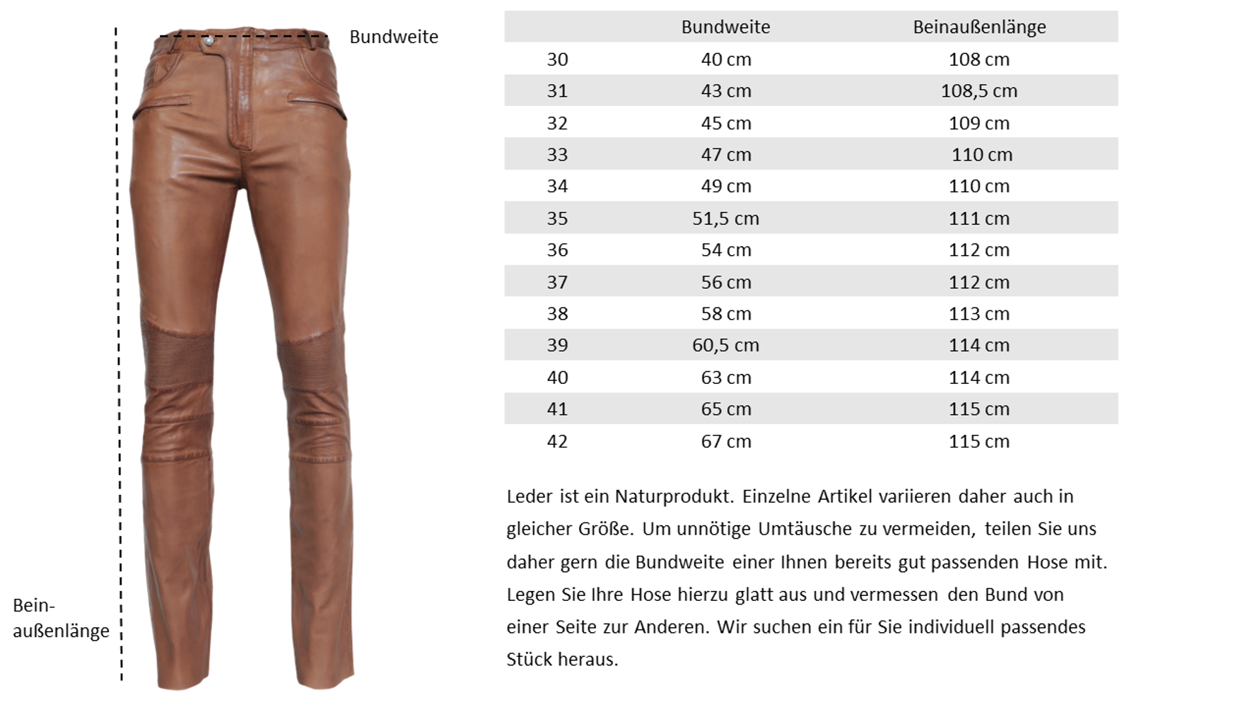 Men's leather pants Franklin, Cognac Brown in 3 colors, Bild 7