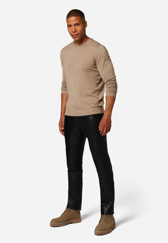 Men's leather pants Franklin, black in 3 colors, Bild 2