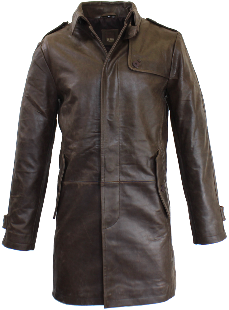 Men's leather coat George, brown in 2 colors, Bild 1