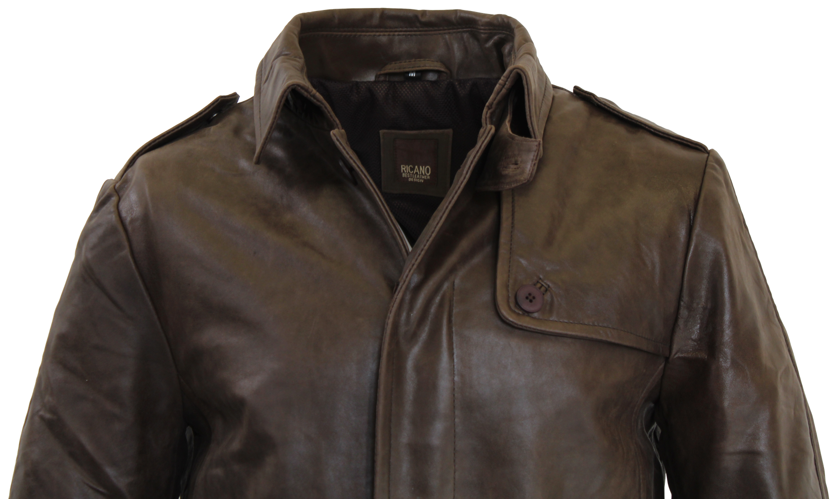 Men's leather coat George, brown in 2 colors, Bild 2