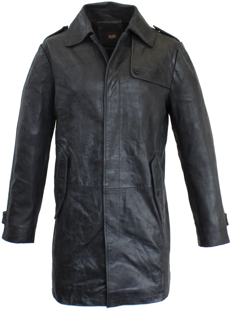 Men's leather coat George, black in 2 colors, Bild 1