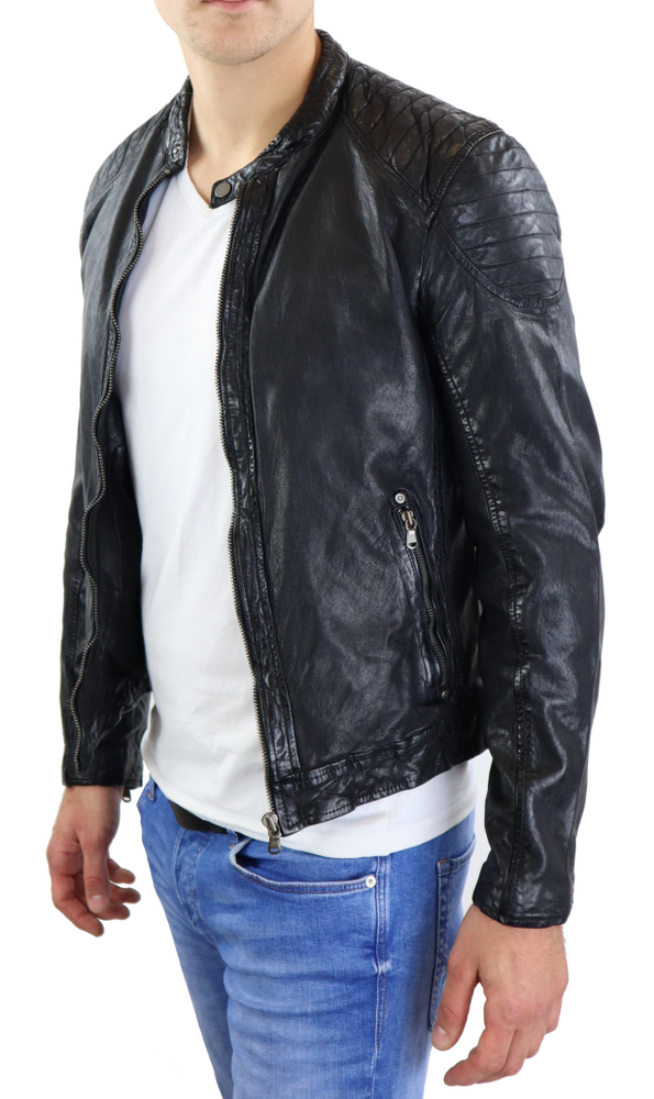Herren-Lederjacke Gerry, Schwarz in 2 Farben, Bild 3