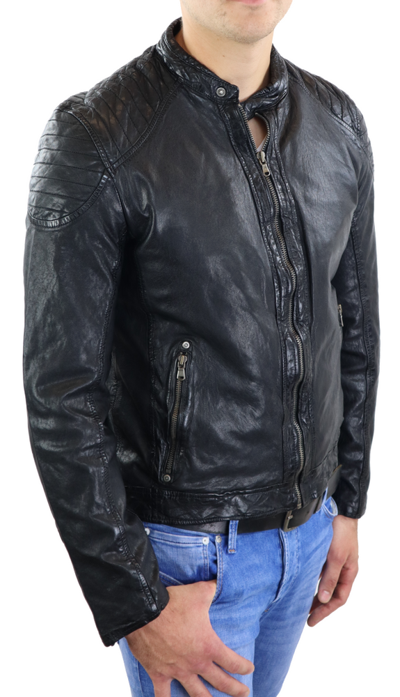 Herren-Lederjacke Gerry, Schwarz in 2 Farben, Bild 4