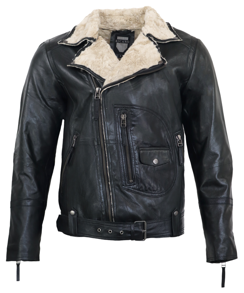 Men's leather jacket Harlem, black in 2 colors, Bild 6
