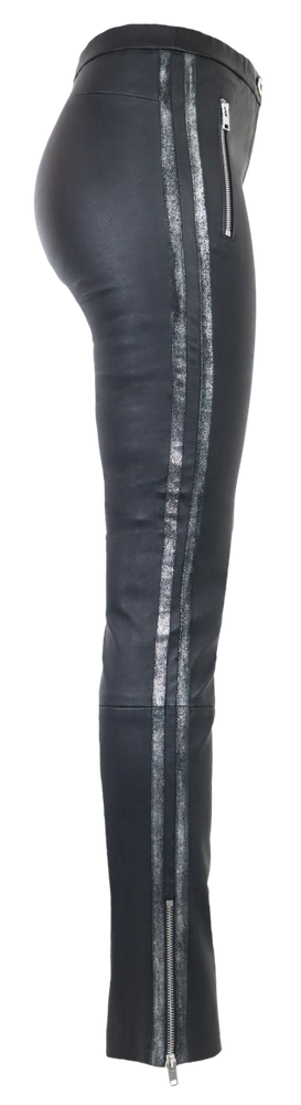 Ladies leather pants Havana (stretch), Black in 3 colors, Bild 4