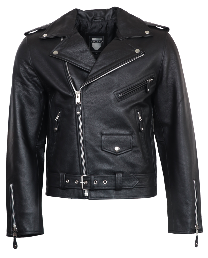 Men leather jacket Brando in 9 sizes, Bild 1
