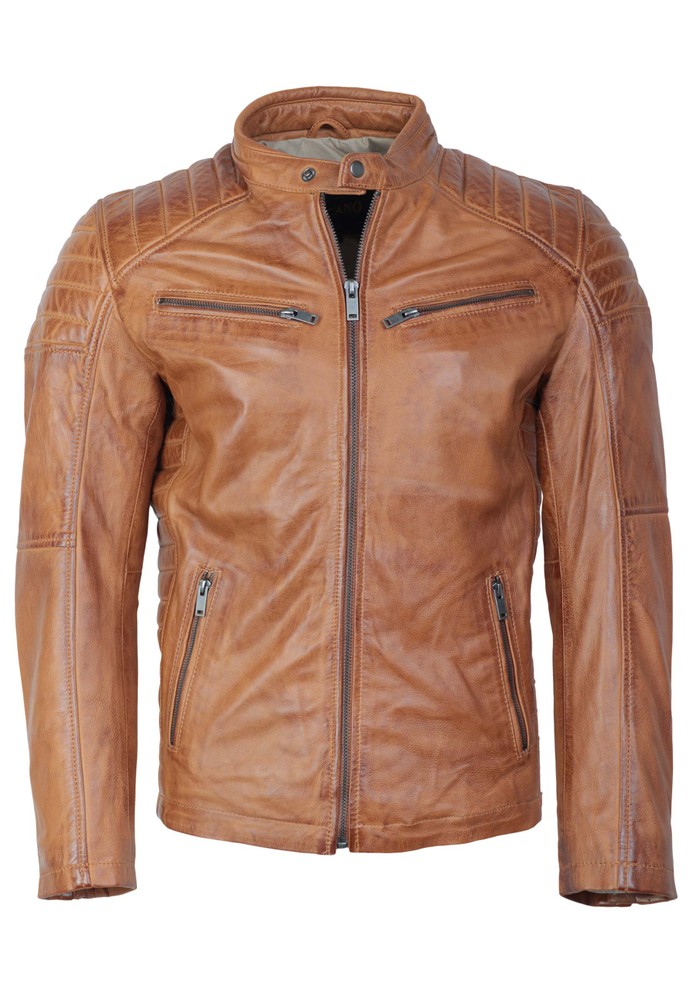Men's leather jacket Cooper, Cognac Brown in 6 colors, Bild 6