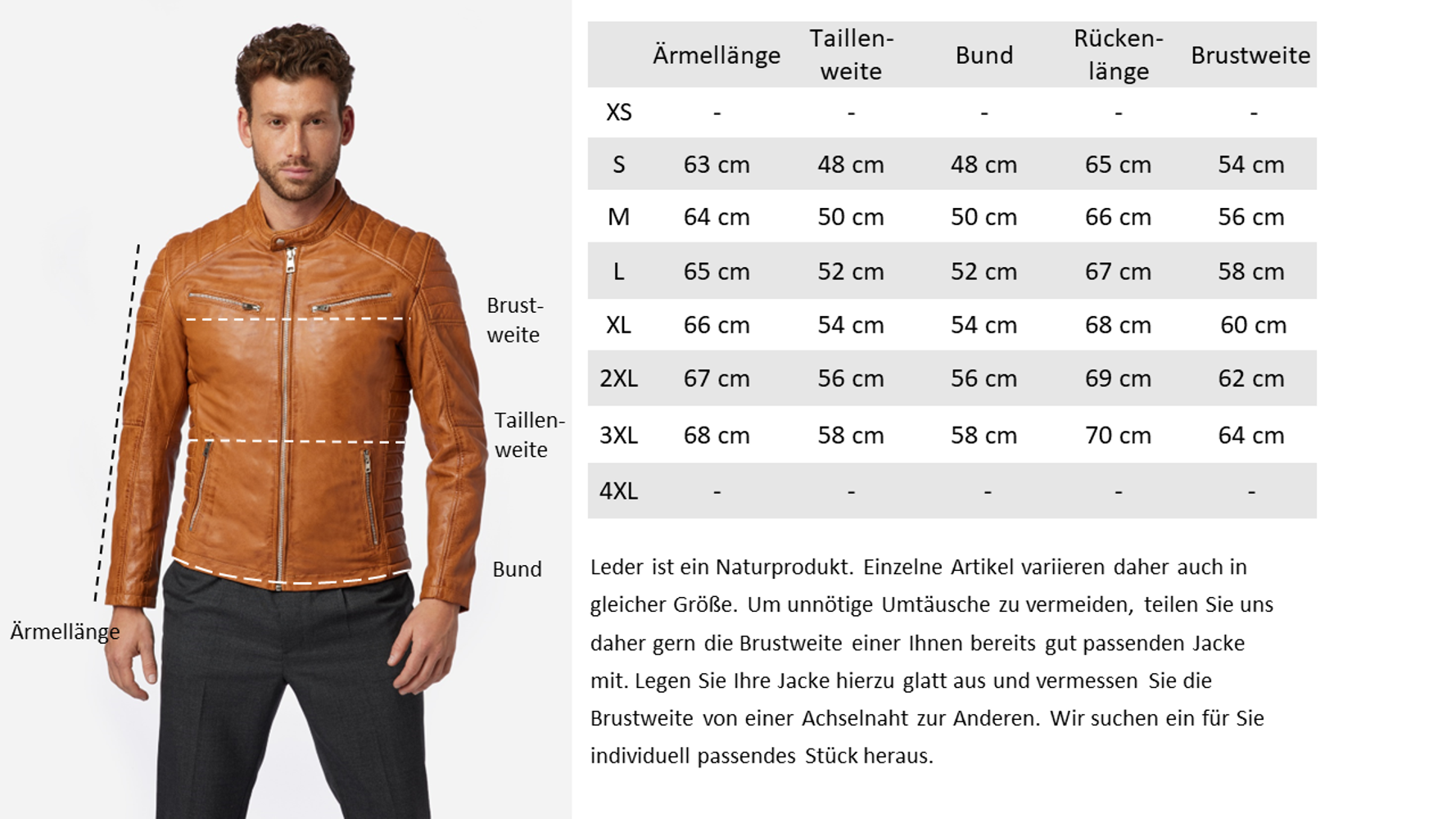 Men's leather jacket Cooper, Cognac Brown in 6 colors, Bild 7