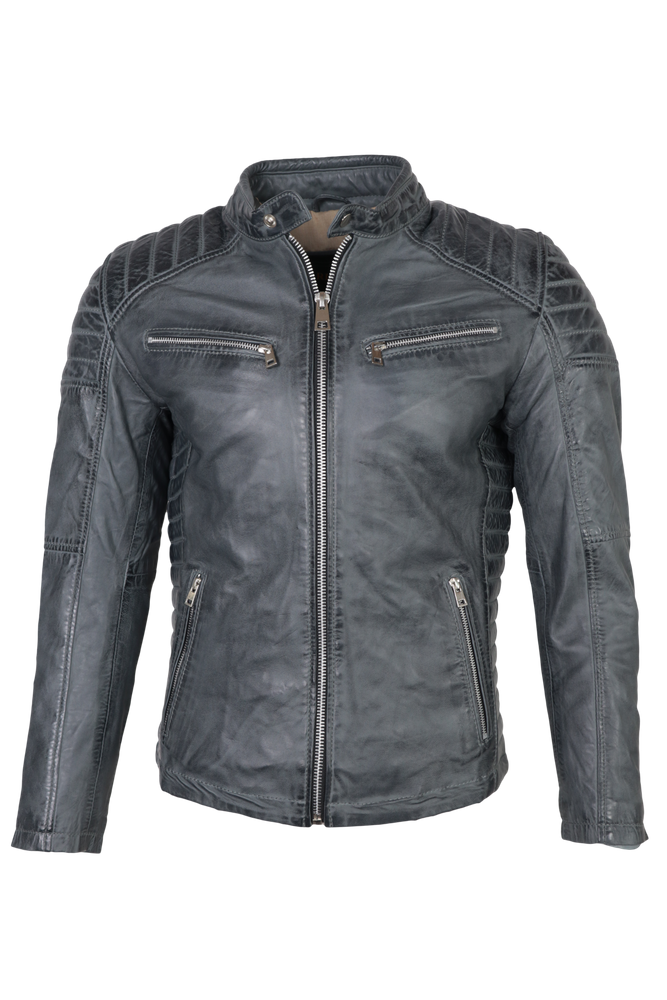 Men's leather jacket Cooper, gray in 6 colors, Bild 6