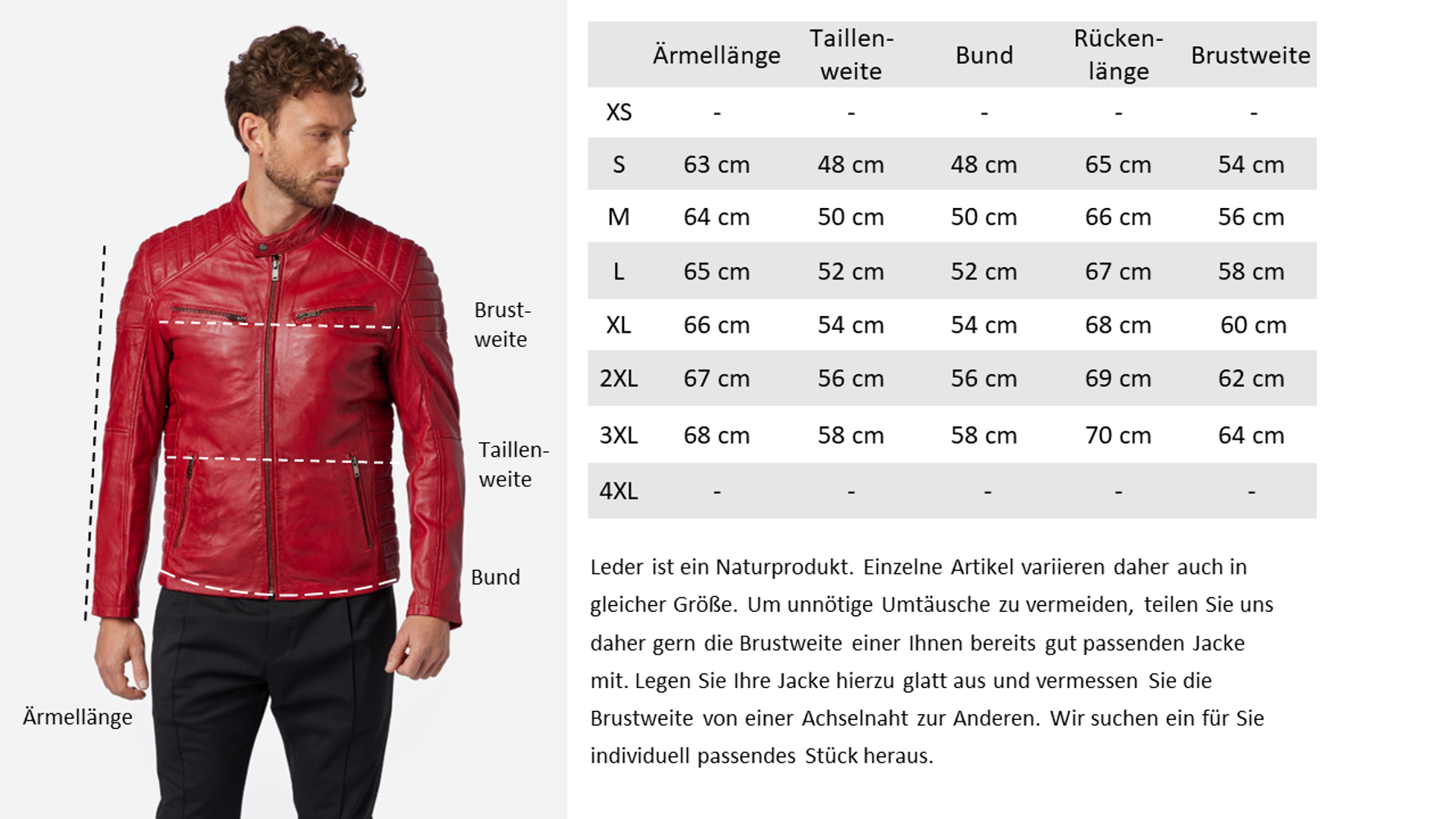 Men's leather jacket Cooper, red in 6 colors, Bild 7