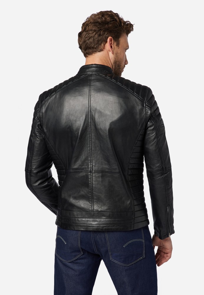 Men's leather jacket Cooper, black in 6 colors, Bild 3