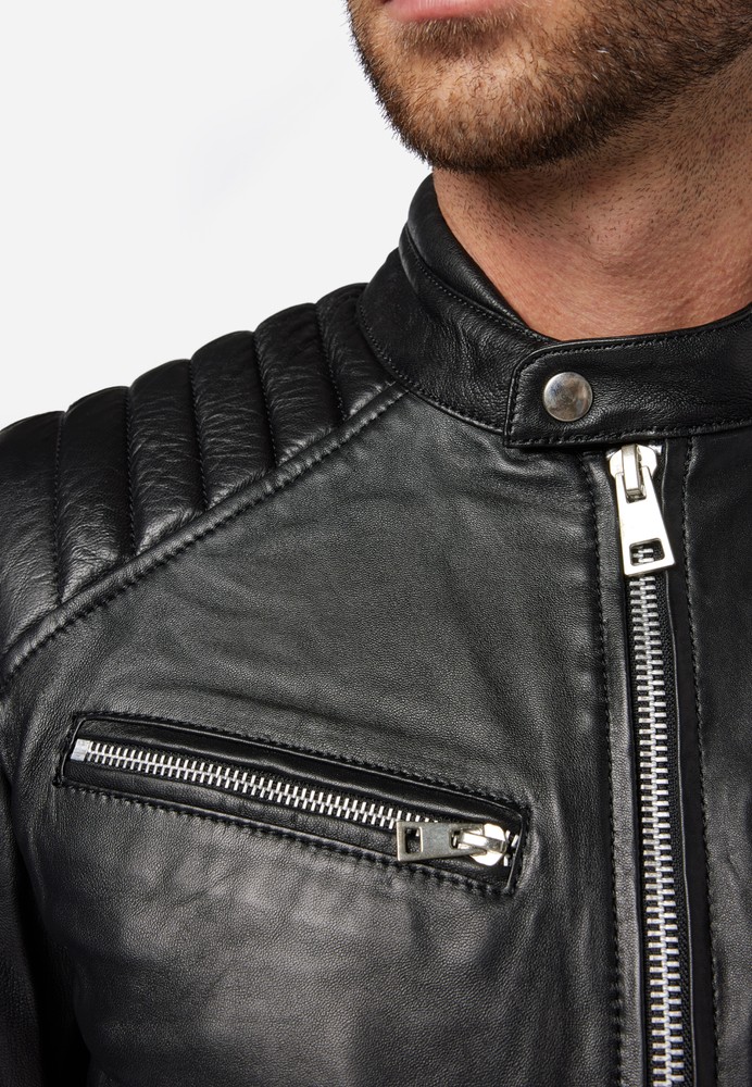 Men's leather jacket Cooper, black in 6 colors, Bild 5