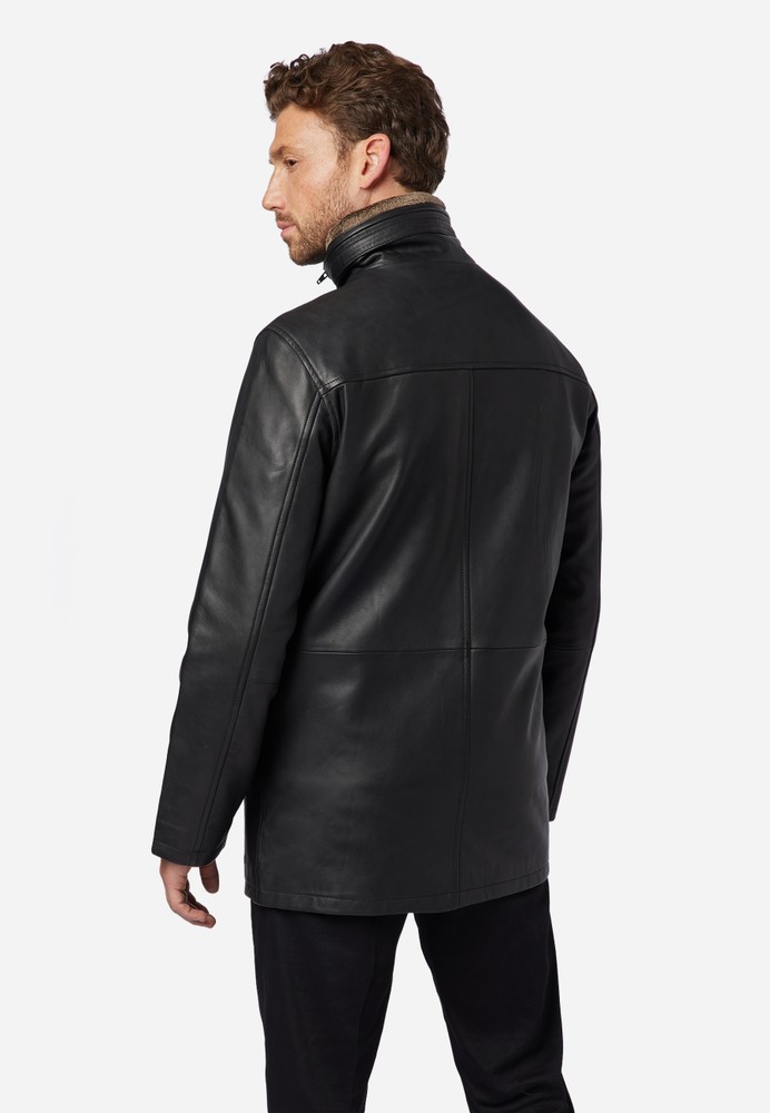 Men's leather jacket Jemenez, black in 2 colors, Bild 3