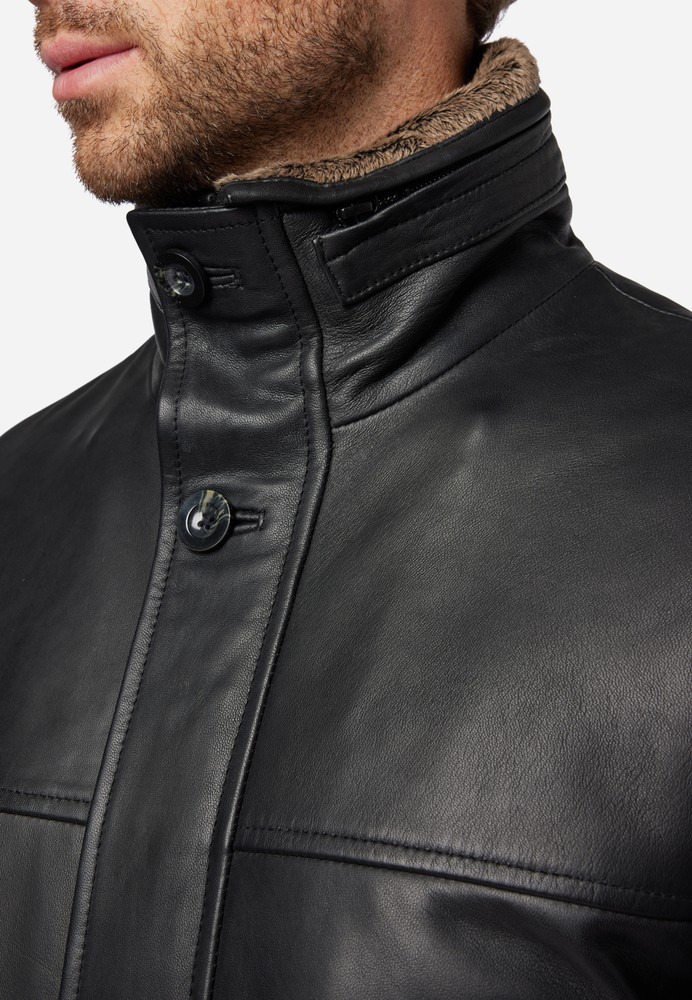 Men's leather jacket Jemenez, black in 2 colors, Bild 4