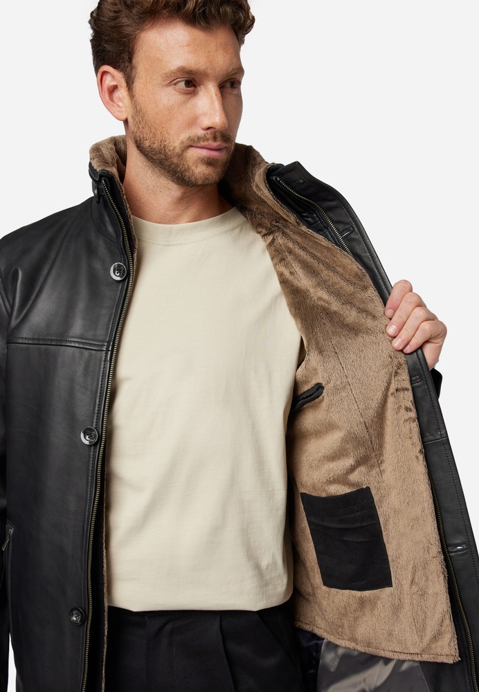 Men's leather jacket Jemenez, black in 2 colors, Bild 5