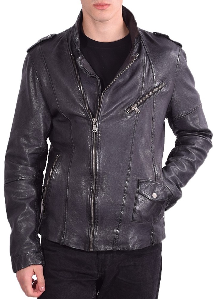 Men's leather jacket Johny, black in 1 colors, Bild 1