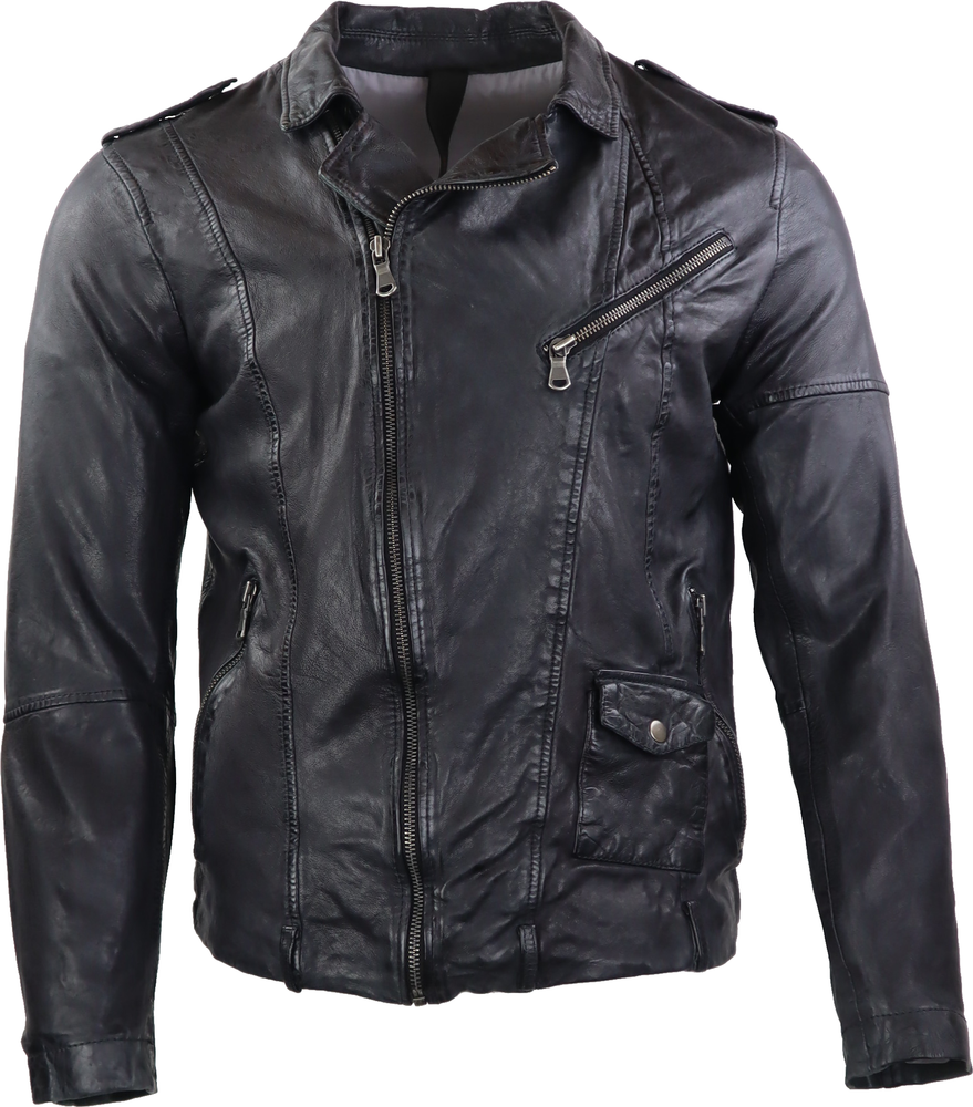 Men's leather jacket Johny, black in 1 colors, Bild 2