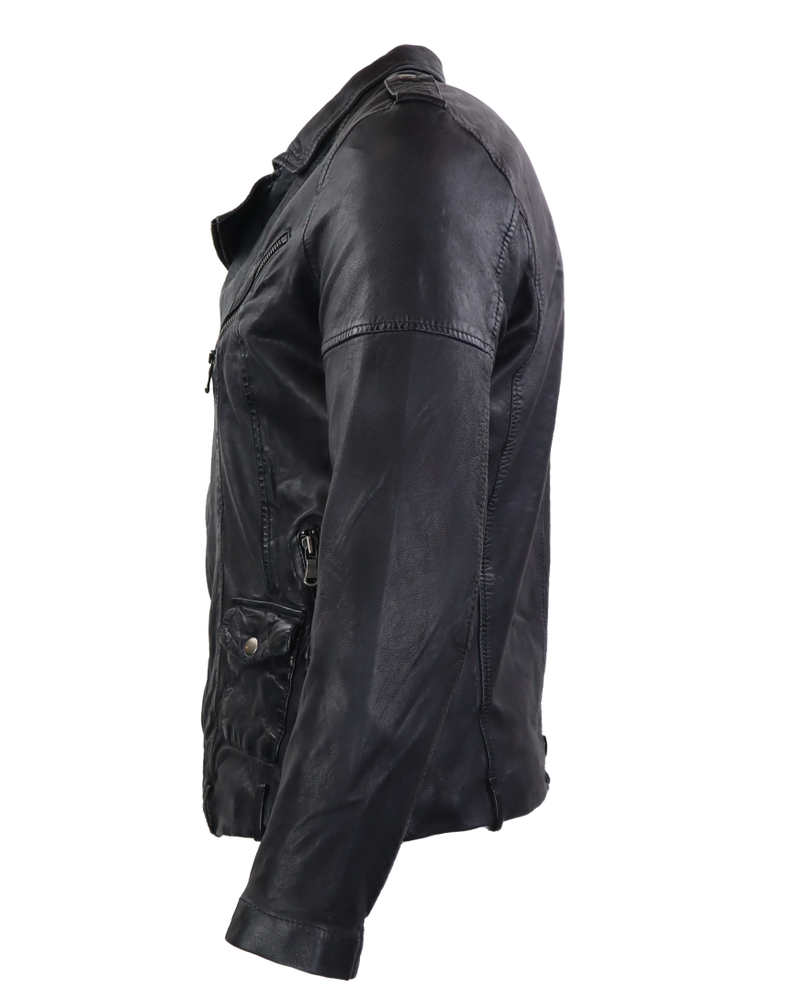 Men's leather jacket Johny, black in 1 colors, Bild 3