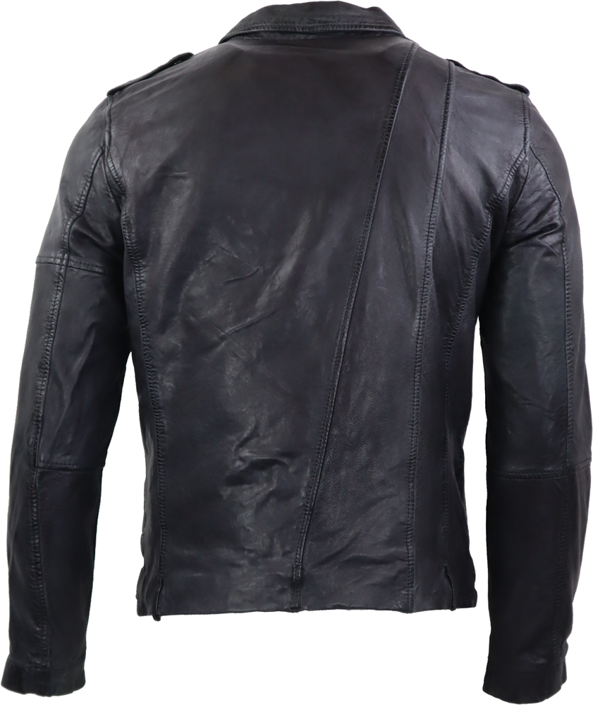 Men's leather jacket Johny, black in 1 colors, Bild 4