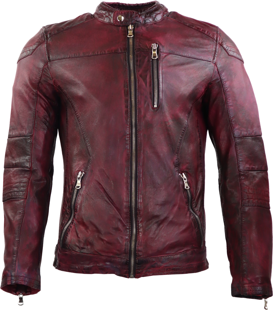 Men's leather jacket Josh, bordeaux in 3 colors, Bild 2
