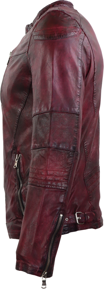 Men's leather jacket Josh, bordeaux in 3 colors, Bild 3