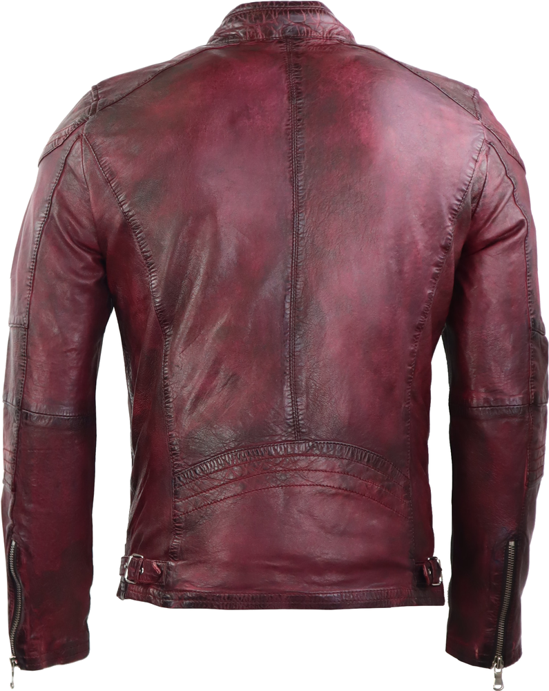 Men's leather jacket Josh, bordeaux in 3 colors, Bild 4