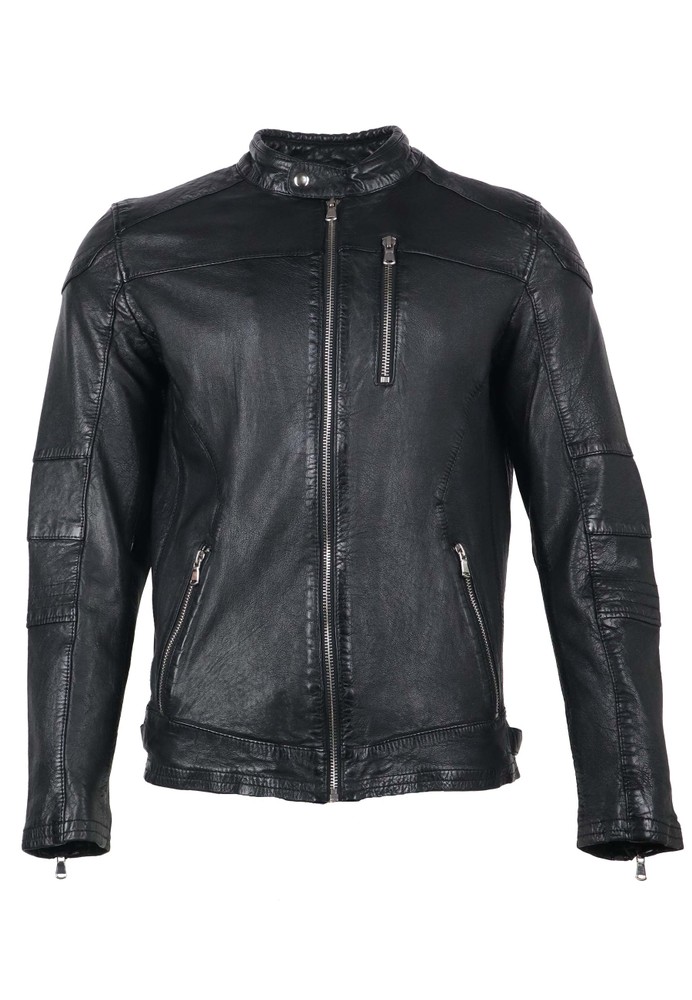 Men's leather jacket Josh, black in 3 colors, Bild 1