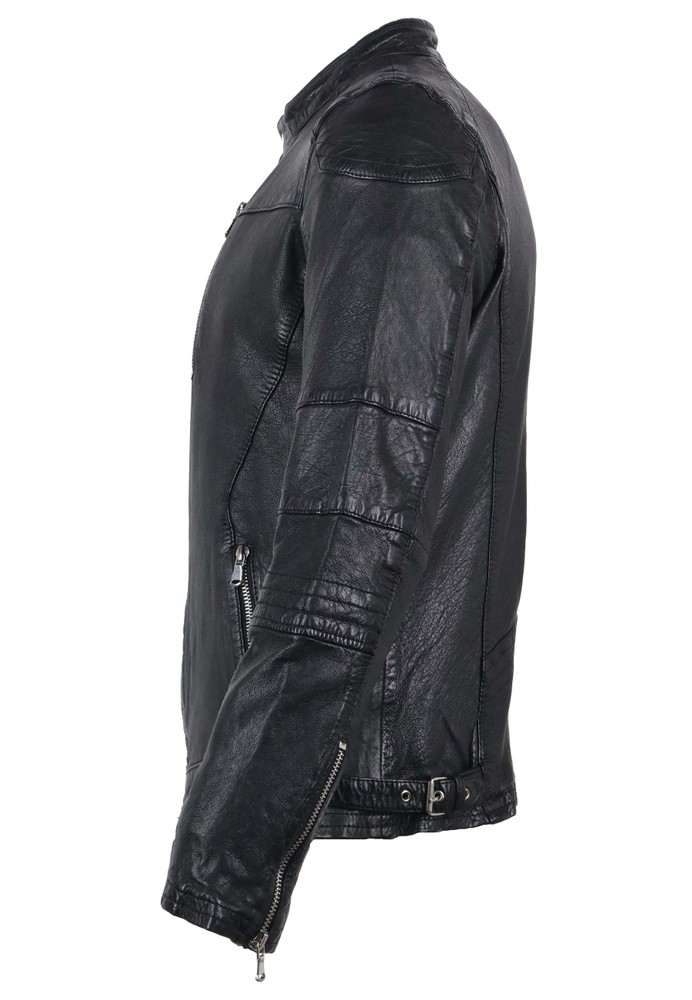 Men's leather jacket Josh, black in 3 colors, Bild 3