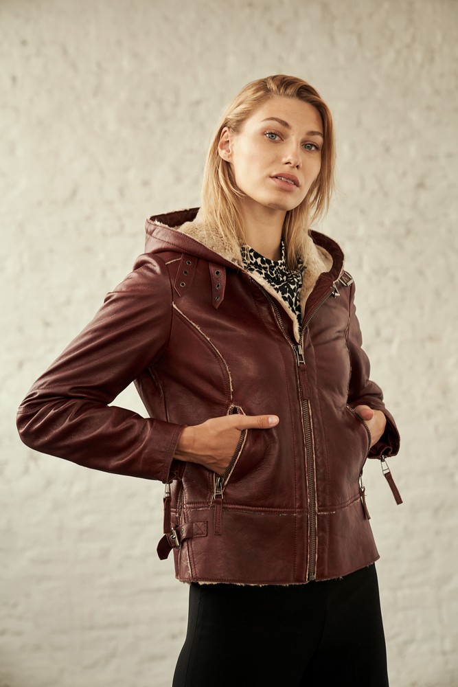 Damen-Lederjacke Jule, Bordeaux in 4 Farben, Bild 2