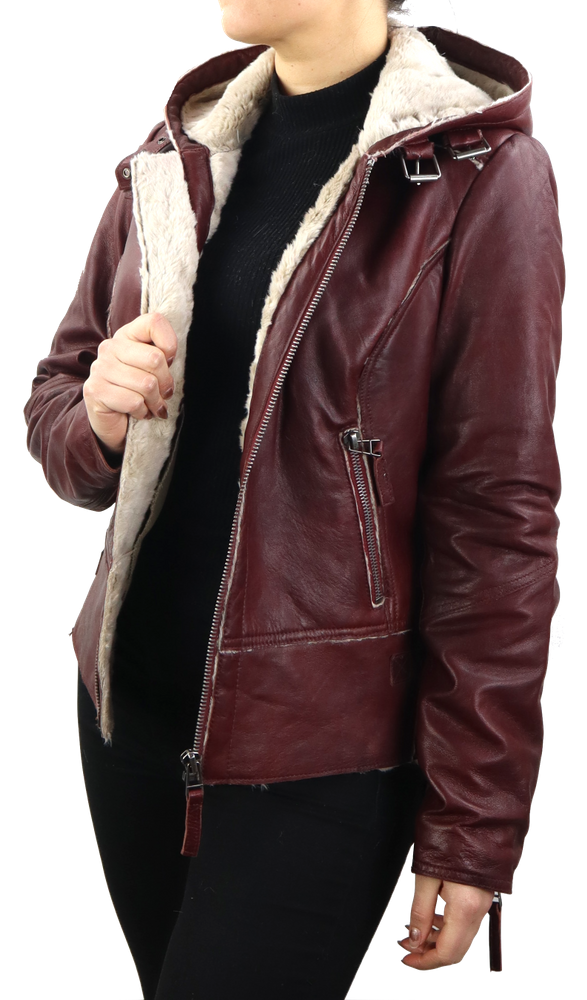 Damen-Lederjacke Jule, Bordeaux in 4 Farben, Bild 4
