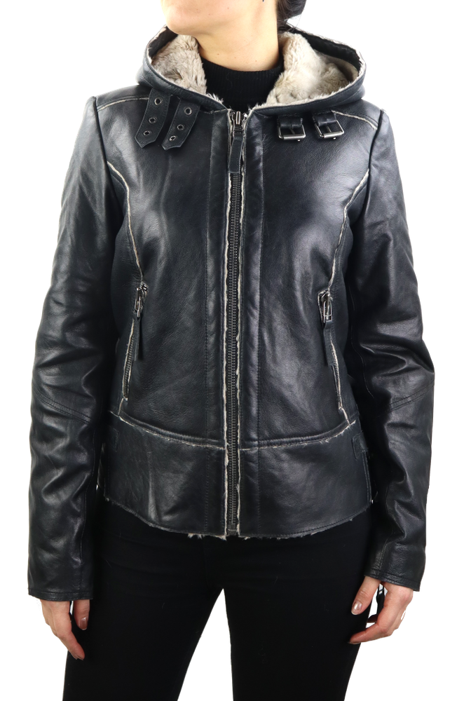Damen-Lederjacke Jule, Schwarz in 4 Farben, Bild 4