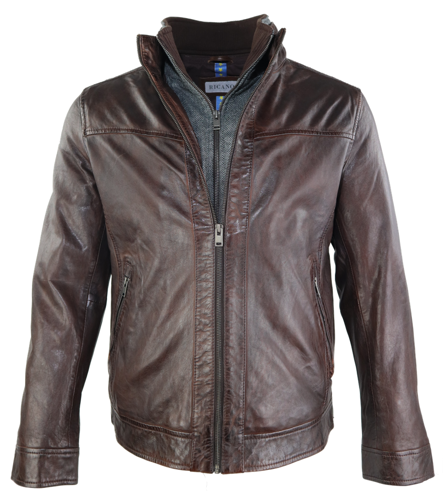 Men's leather jacket Kai, brown in 2 colors, Bild 2
