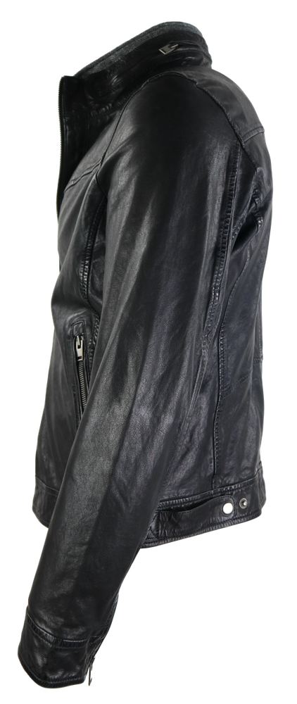 Men's leather jacket Kai, black in 2 colors, Bild 3