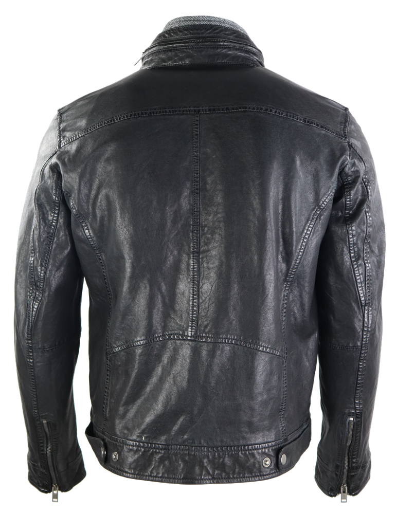 Men's leather jacket Kai, black in 2 colors, Bild 4