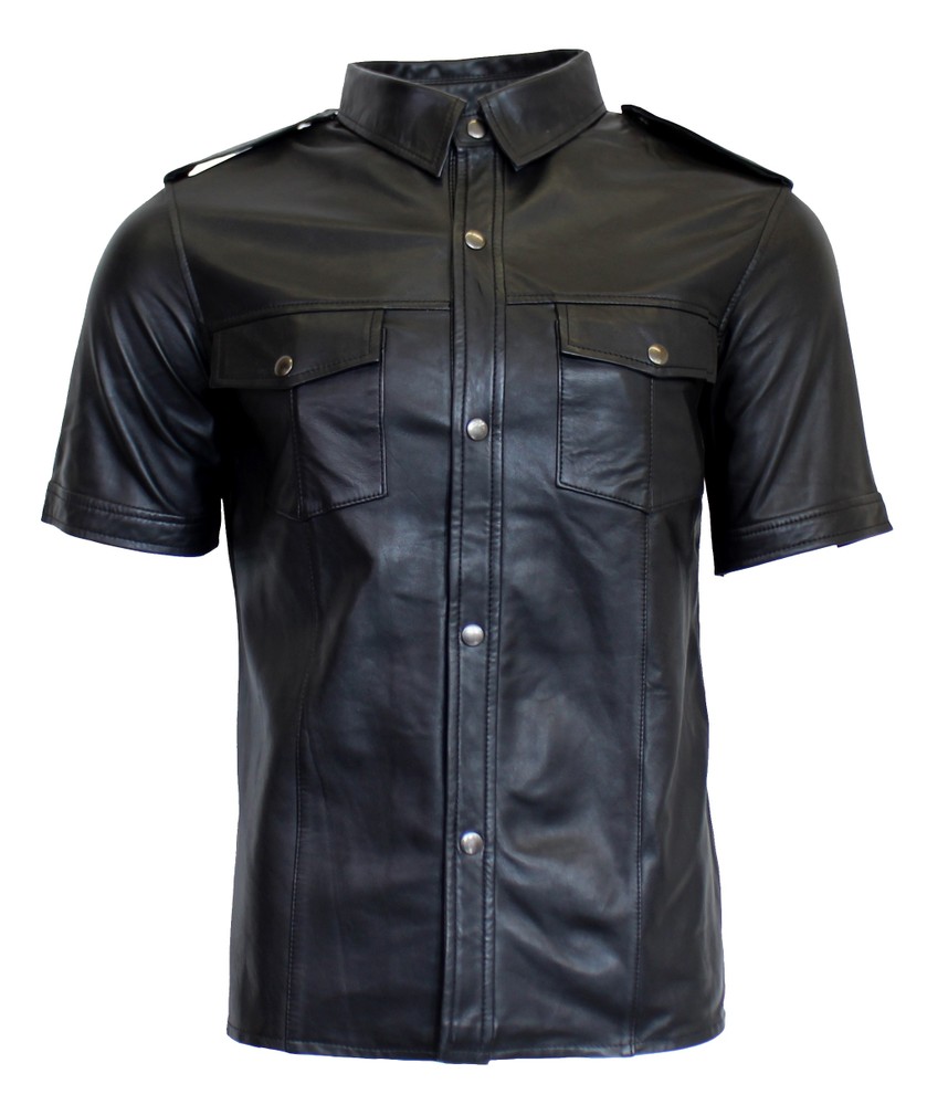 Leather shirt short sleeve in 9 sizes, Bild 1