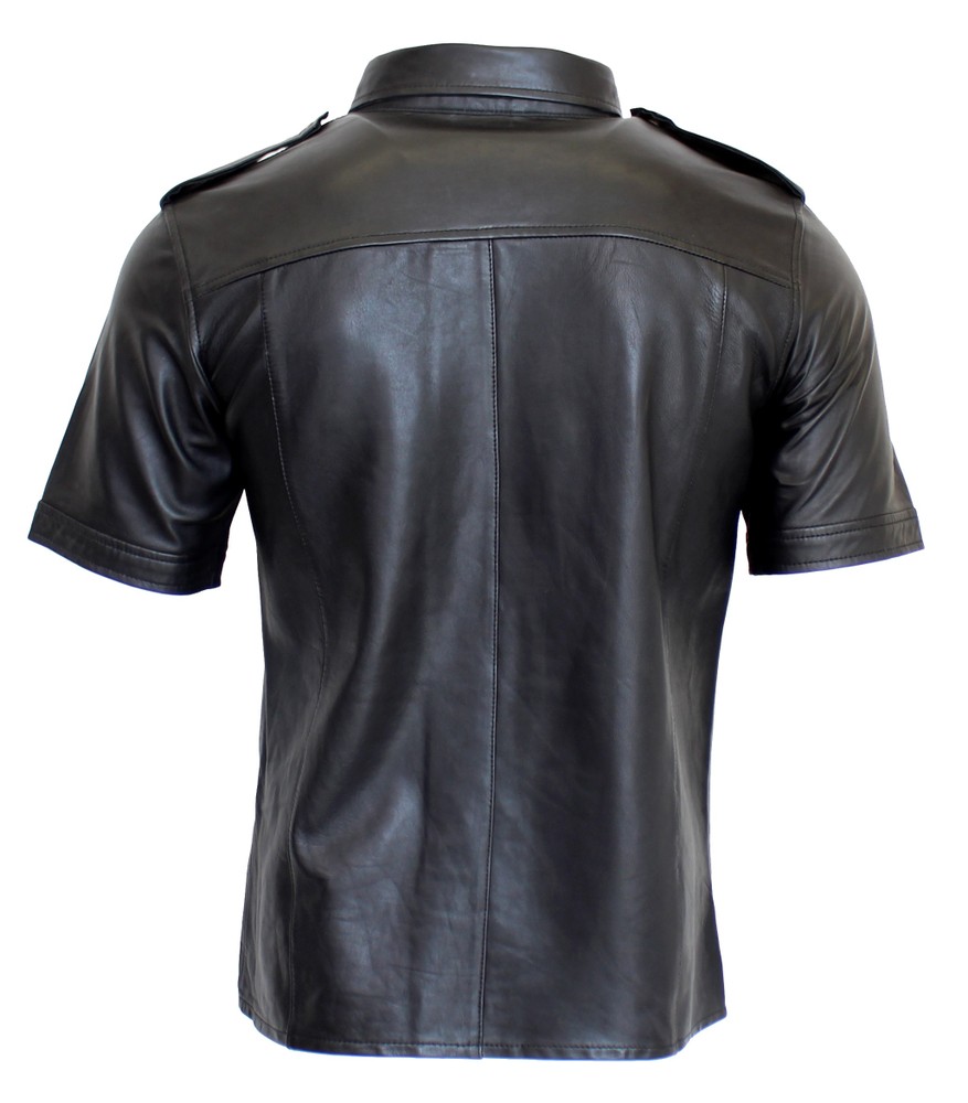 Leather shirt short sleeve in 9 sizes, Bild 3