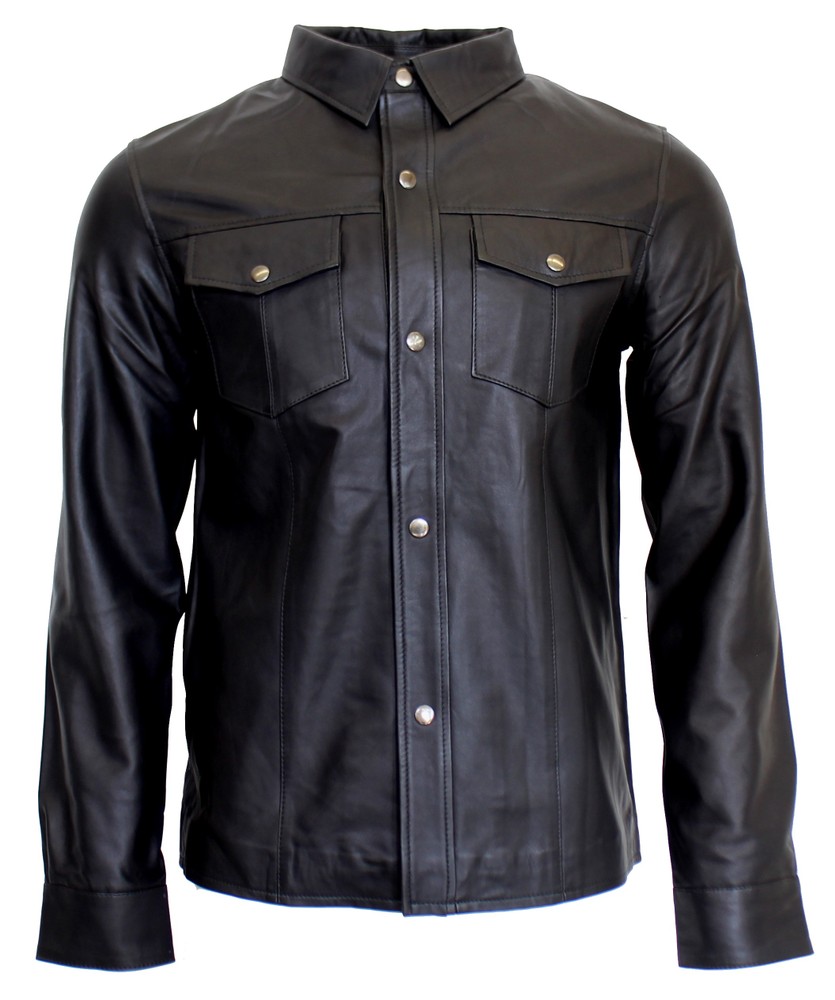 Leather shirt long sleeve in 9 sizes, Bild 1