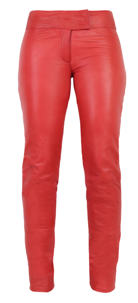 Ladies leather pants low cut, red in 2 colors, Bild 6