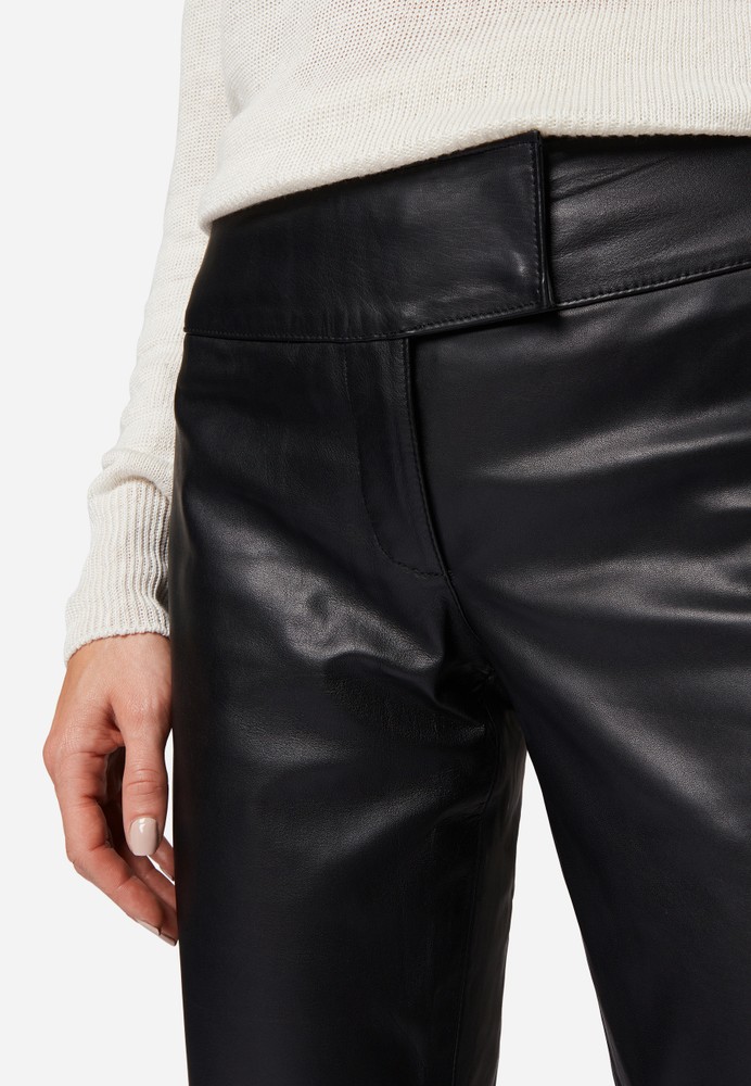 Ladies leather pants low cut, black in 2 colors, Bild 5