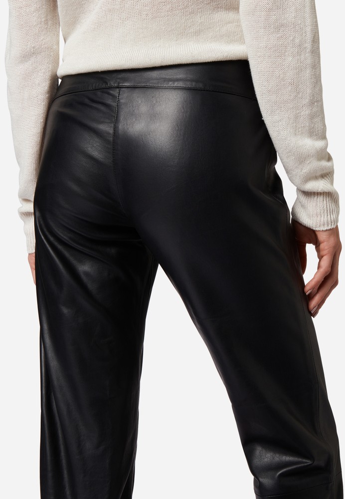 Ladies leather pants low cut, black in 2 colors, Bild 4
