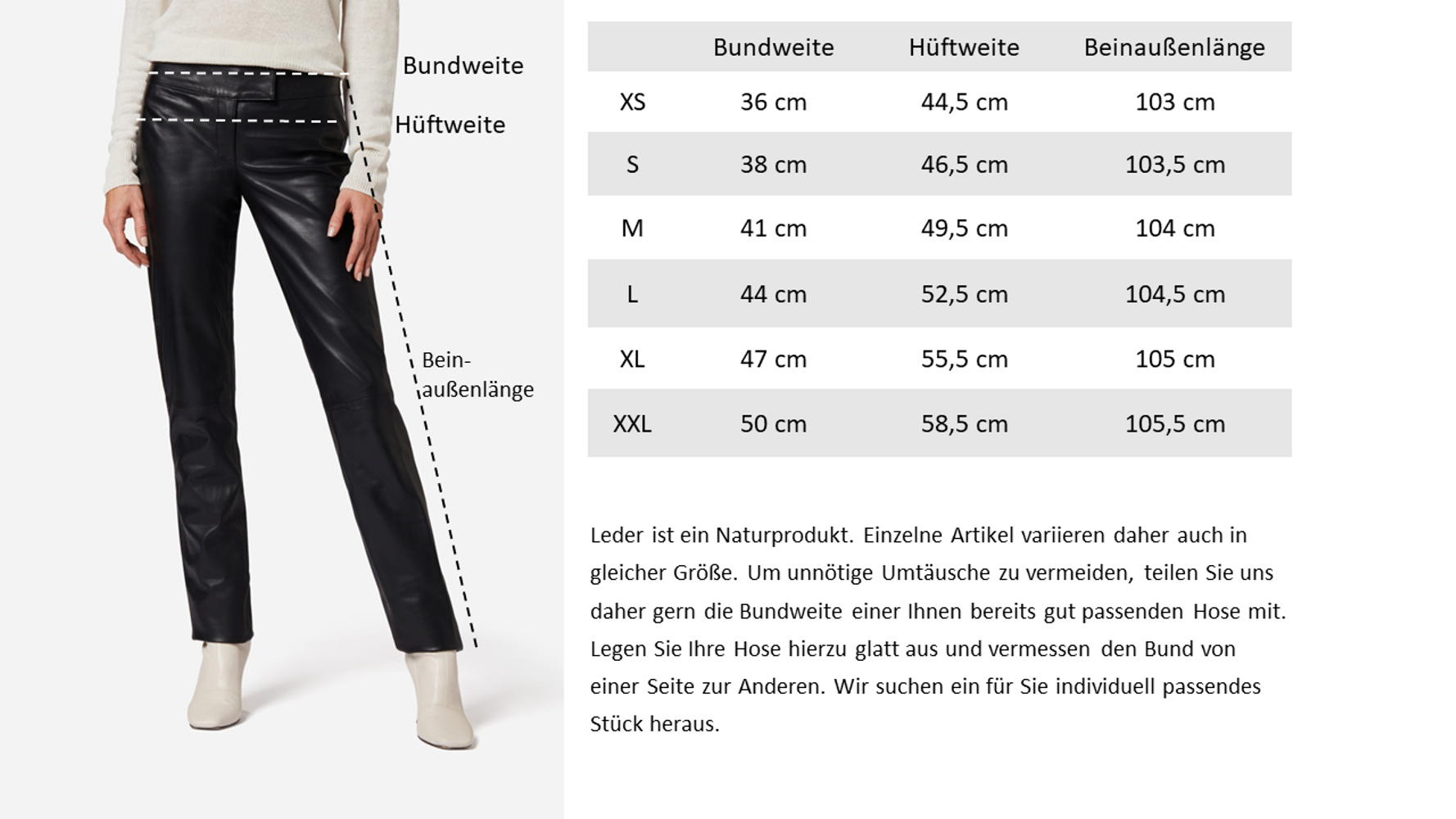 Damen-Lederhose Low Cut, Schwarz in 2 Farben, Bild 7