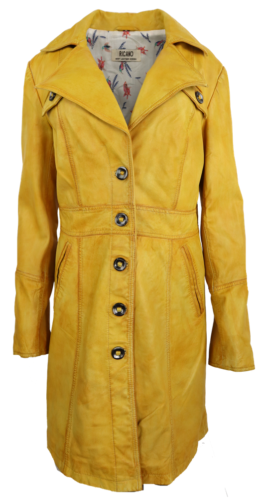 Ladies leather coat Lucy, yellow in 6 colors, Bild 1